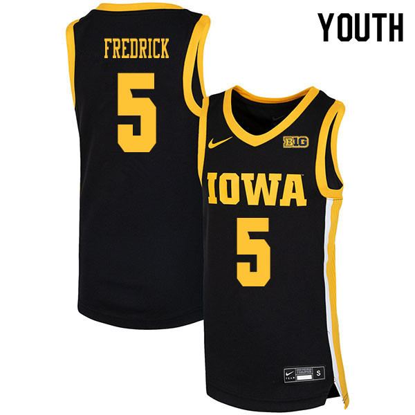 2020 Youth #5 CJ Fredrick Iowa Hawkeyes College Basketball Jerseys Sale-Black - Click Image to Close